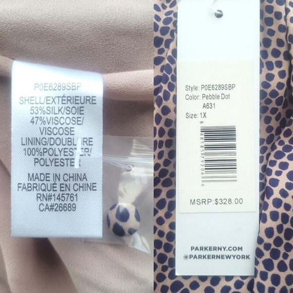 Parker Estelle Pebble Dot Mini Dress Size 1X - Picture 9 of 10